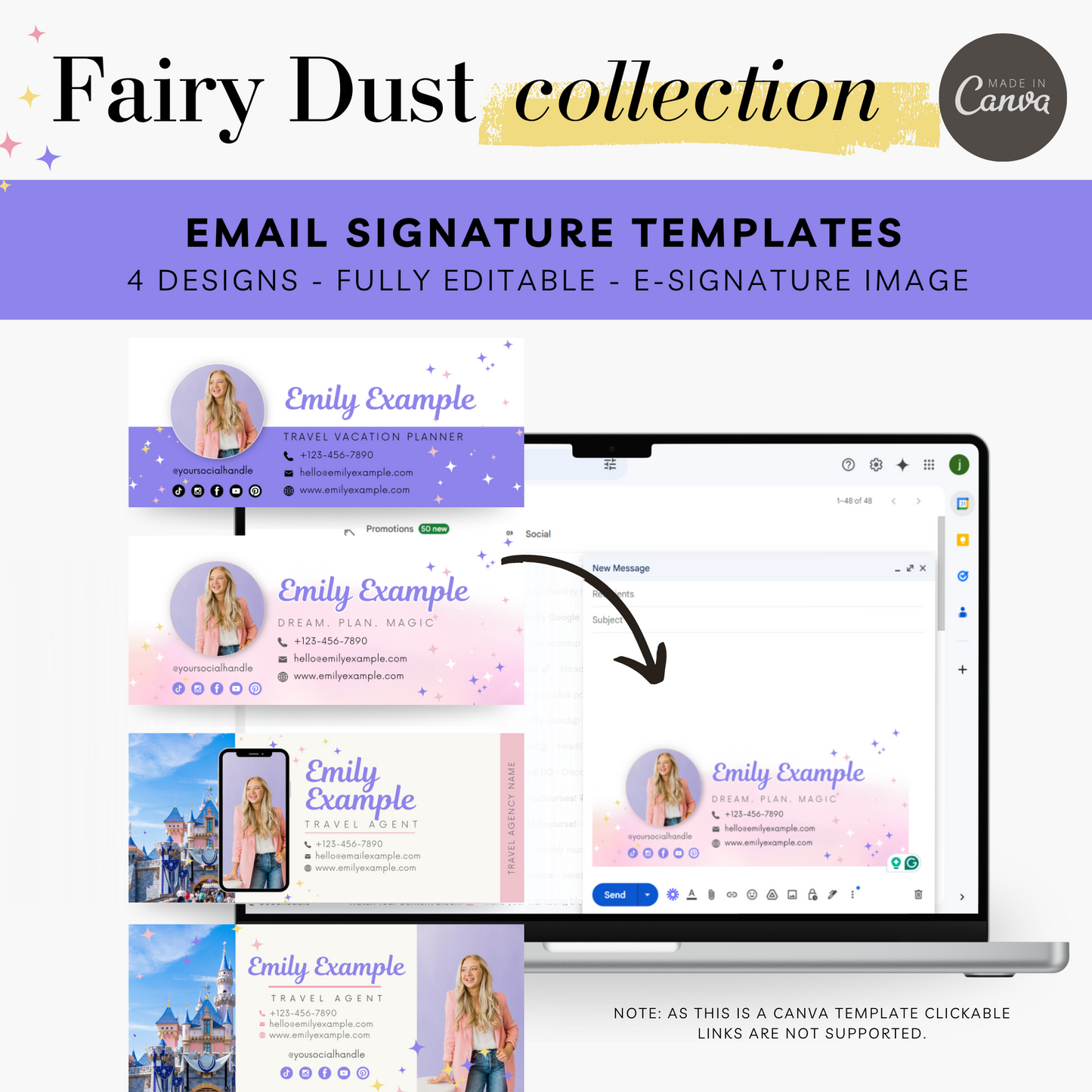 Fairy Dust Template Collection: Canva Templates for Travel Agent Branding