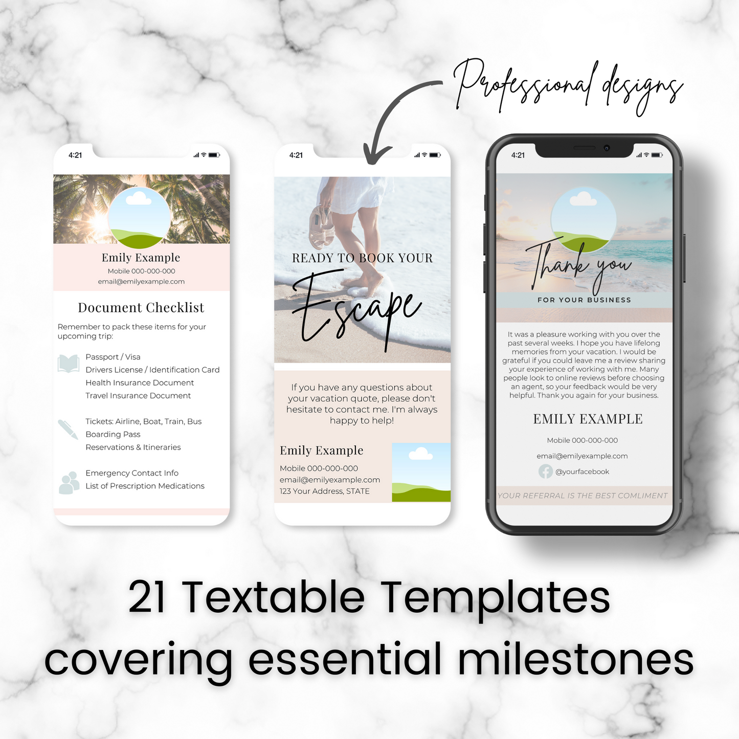 Canva Template Mobile Phone Textable Card Bundle for Travel Agents