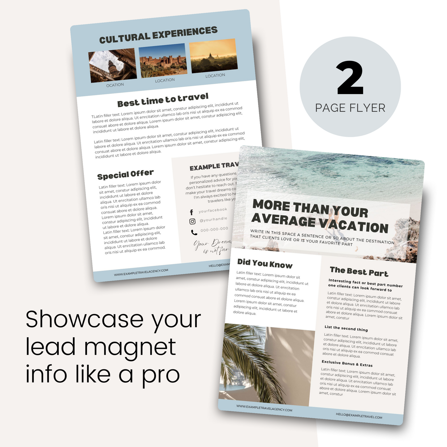 Lead Magnet Template Bundle in Canva for Travel Agents