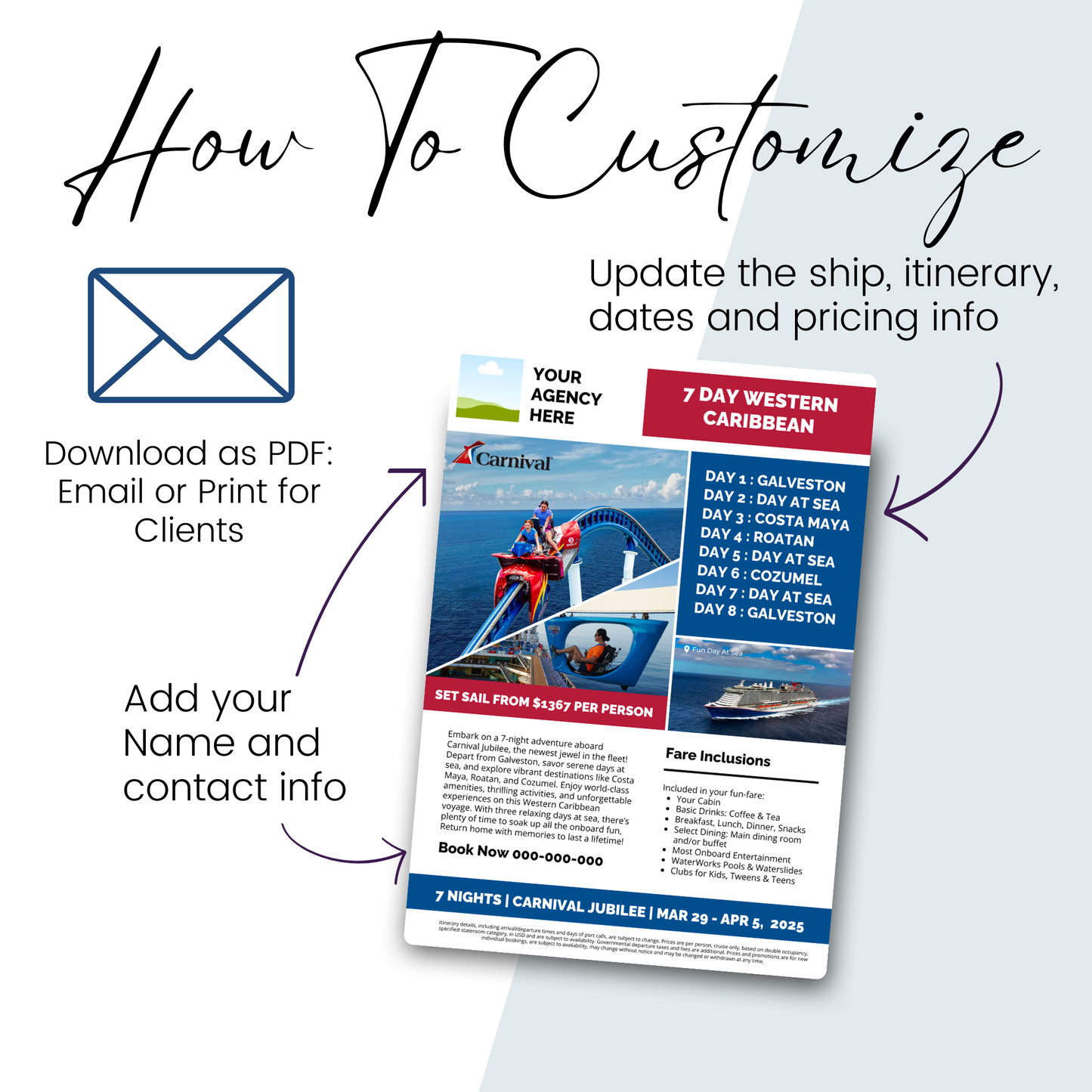 Carnival Cruise Line Marketing Flyer: Canva Template