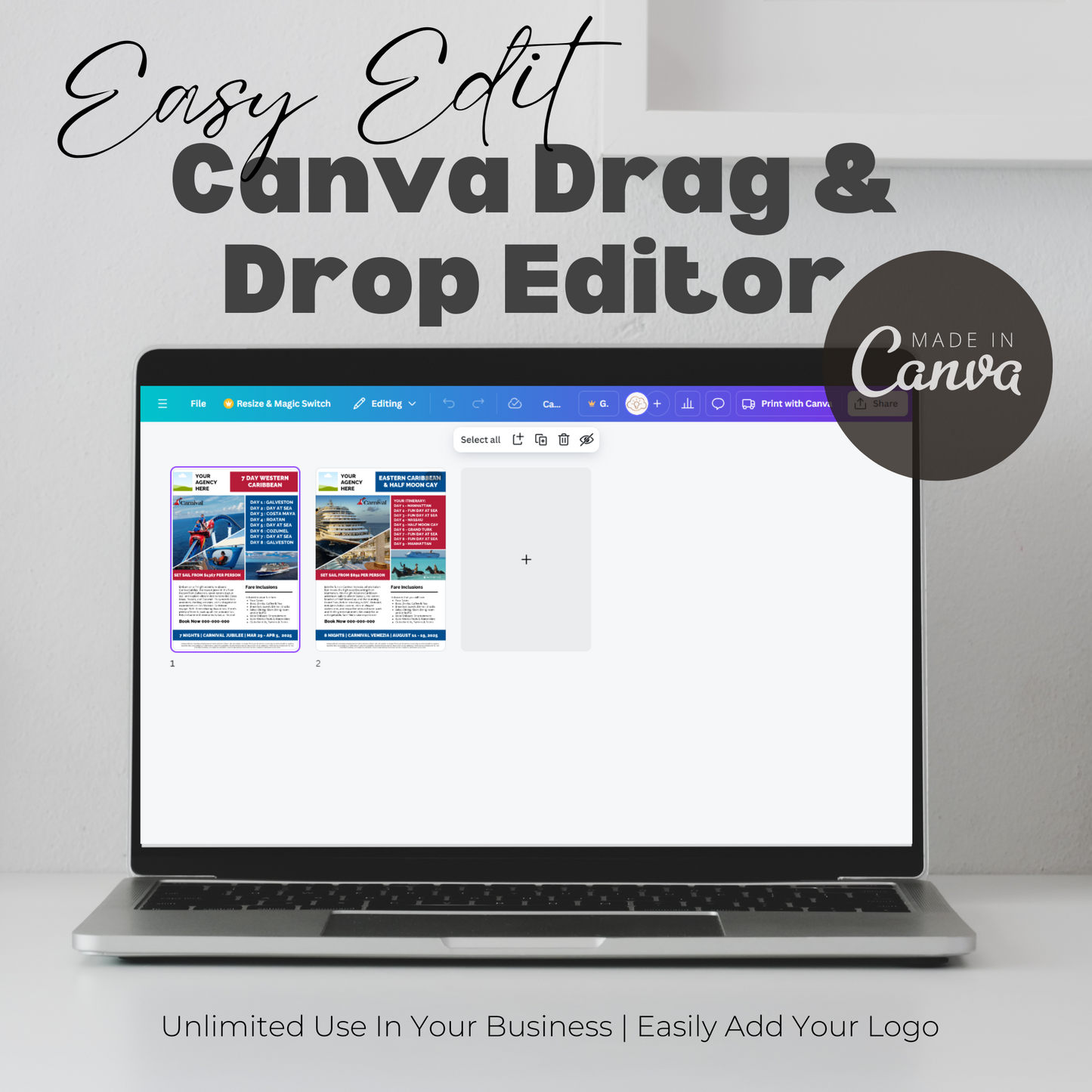 Carnival Cruise Line Marketing Flyer: Canva Template