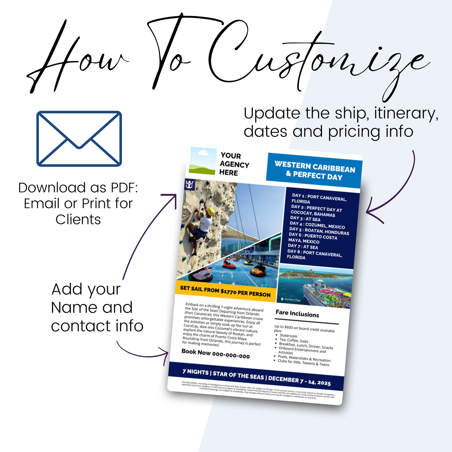 Royal Caribbean Cruise Line Marketing Flyer: Canva Template