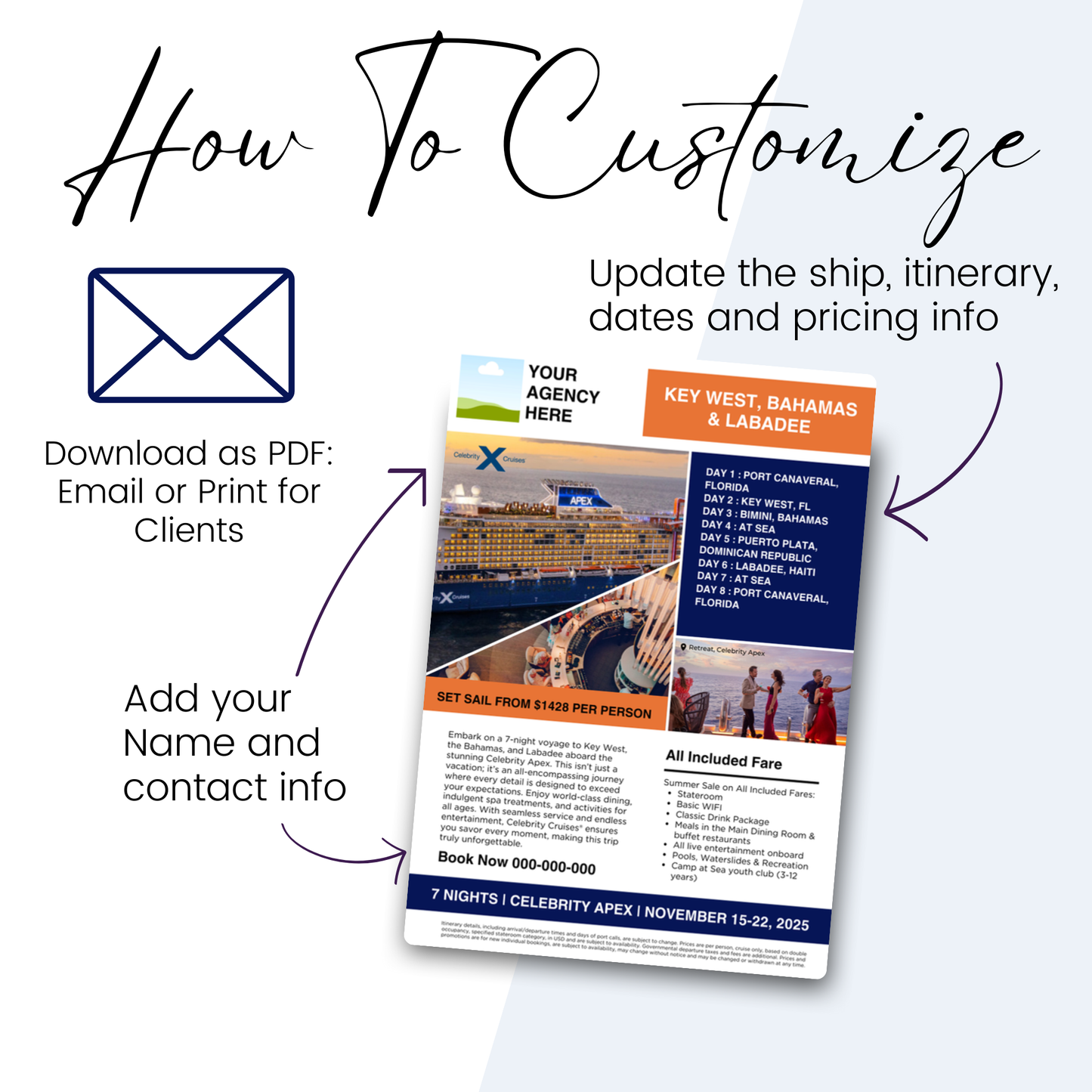 Celebrity Cruise Line Marketing Flyer: Canva Template