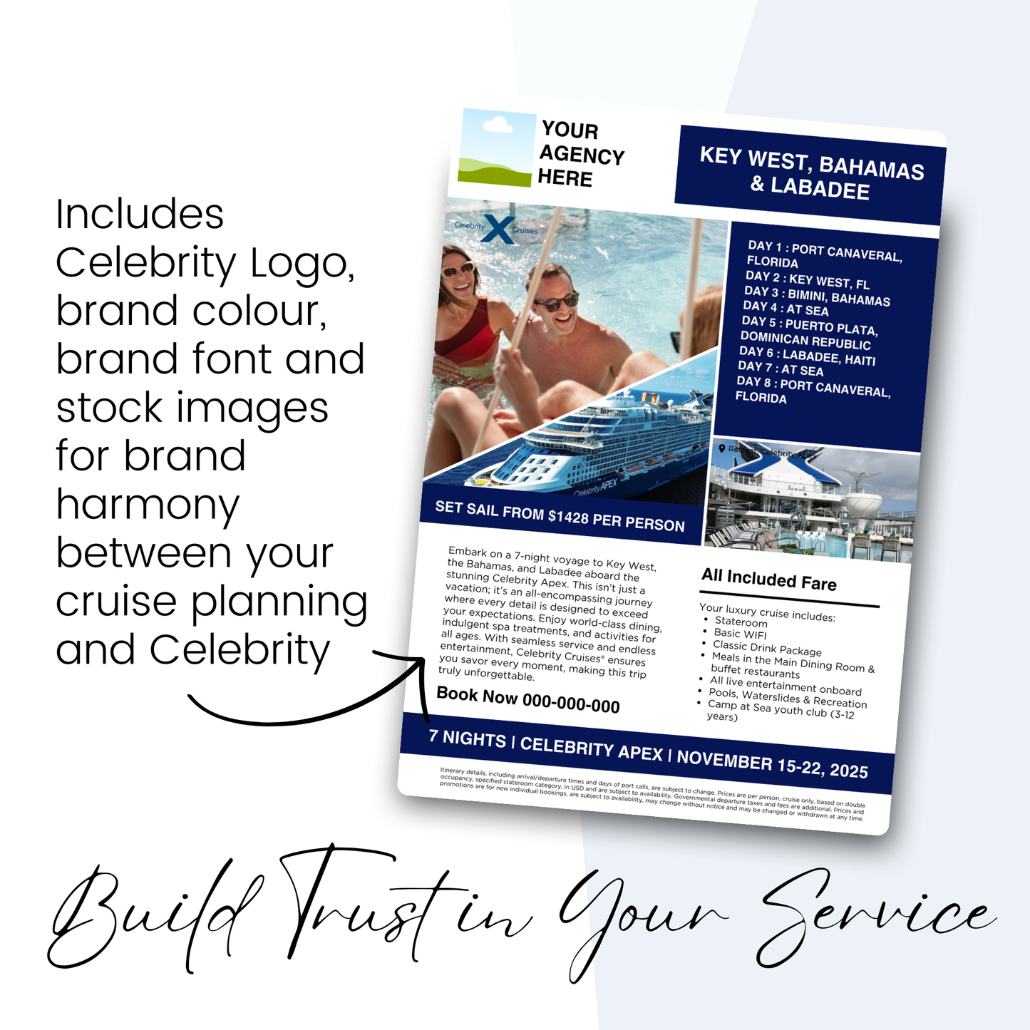 Celebrity Cruise Line Marketing Flyer: Canva Template