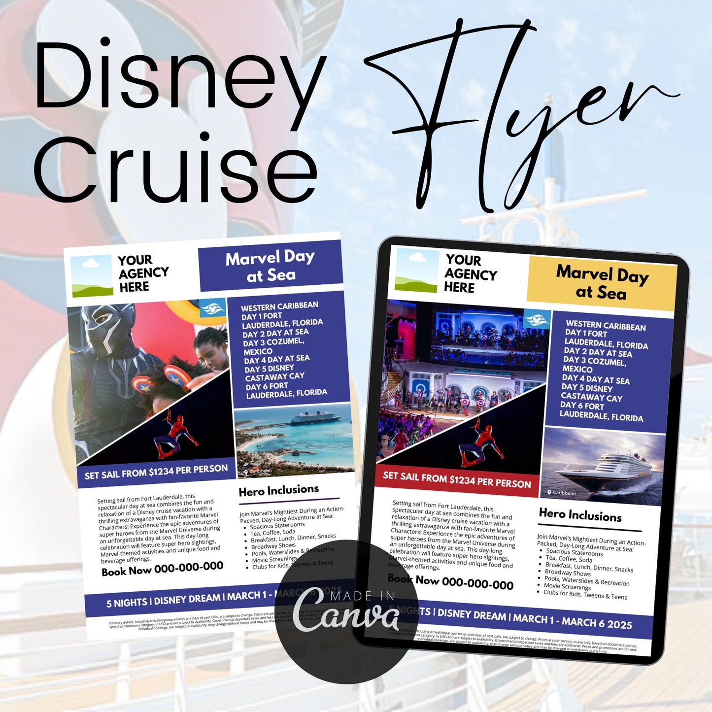 Disney Cruise Line Marketing Flyer: Canva Template