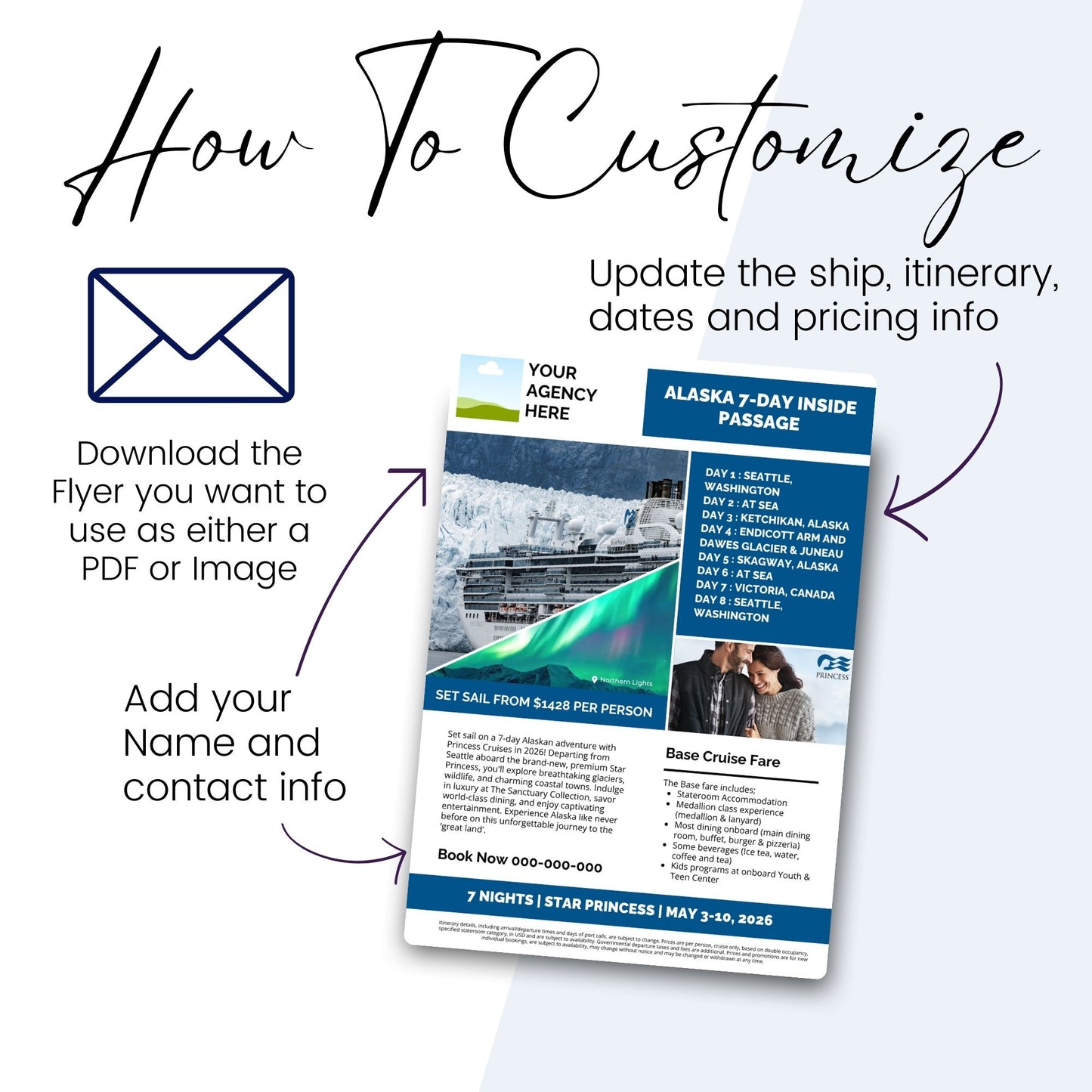 Cruise Marketing Flyer Bundle: 8 Cruise Line Canva Templates