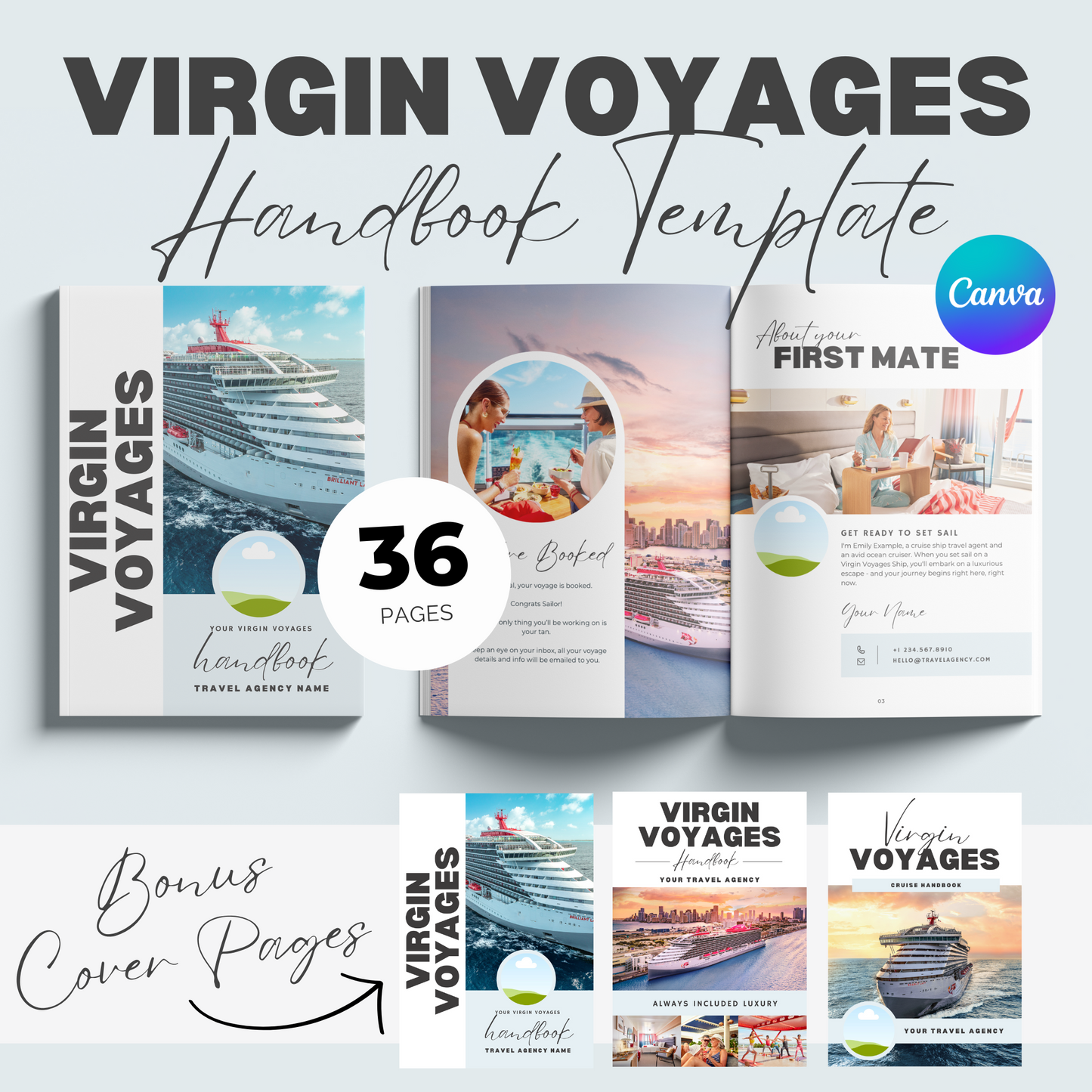 Virgin Voyages Cruise Handbook Canva Template for First Mates