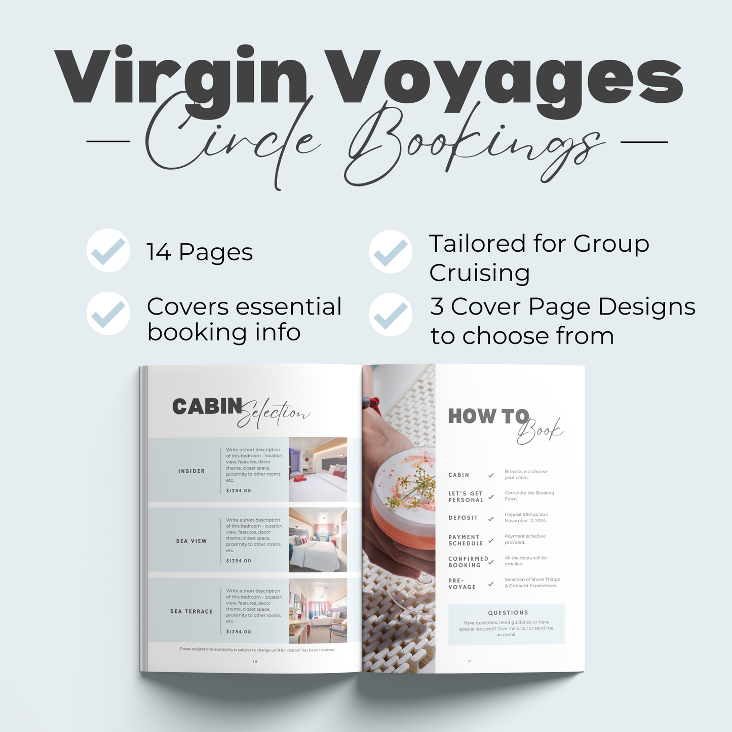 Virgin Voyages Circle Group Booking Canva Template for First Mates