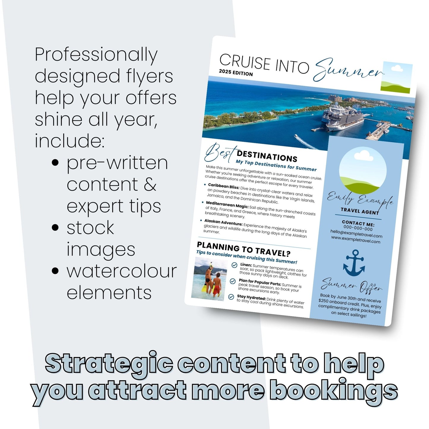 Seasonal Cruise Flyer Templates – Set of 4 Canva Templates for Travel Agents