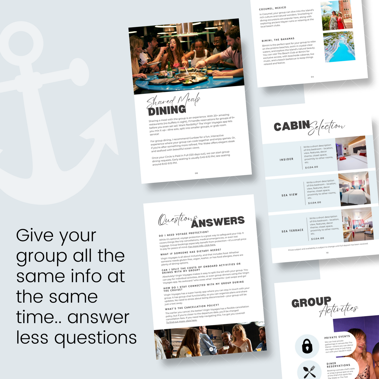 Virgin Voyages Circle Group Booking Canva Template for First Mates