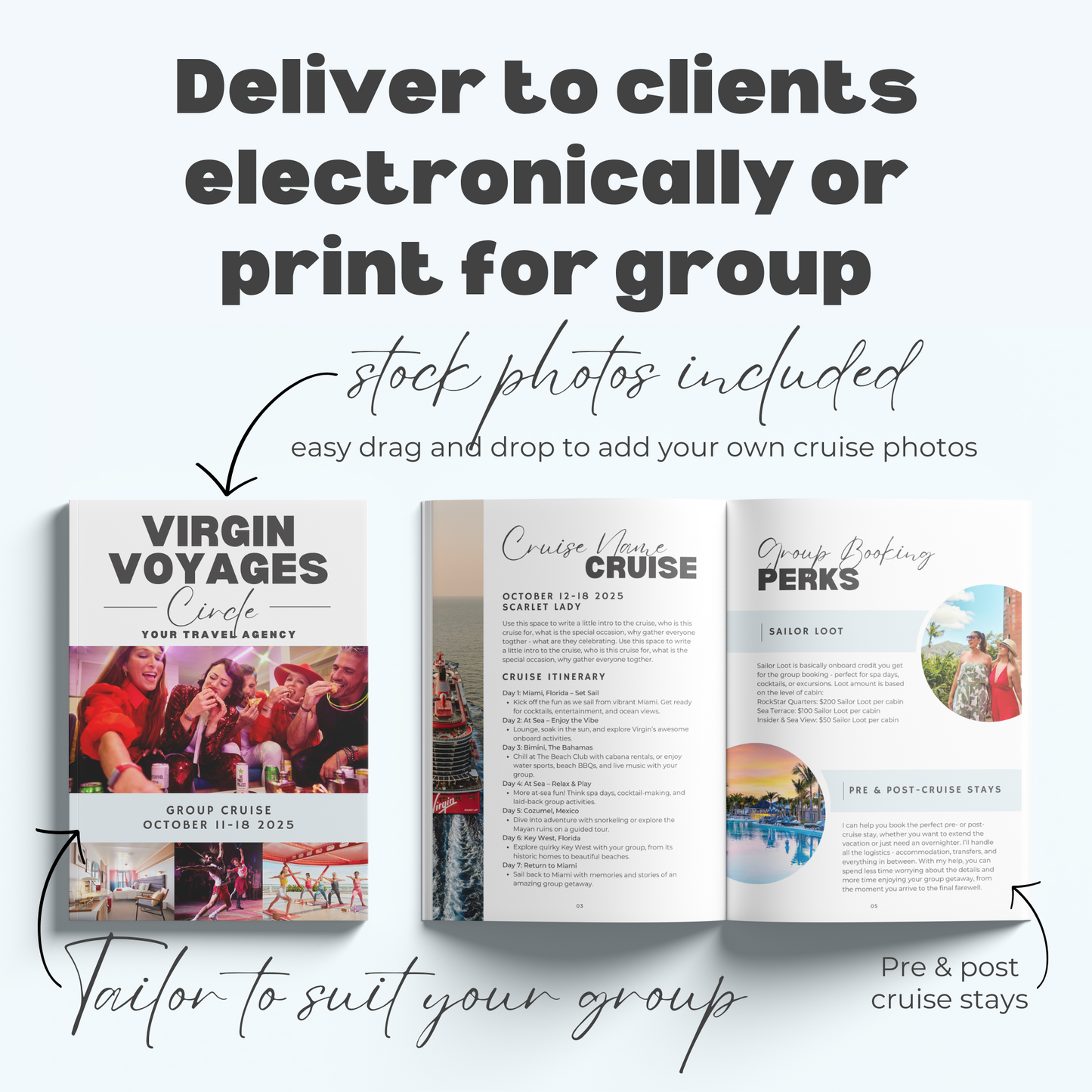 Virgin Voyages Circle Group Booking Canva Template for First Mates