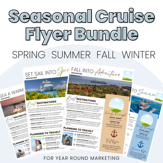 Seasonal Cruise Flyer Templates – Set of 4 Canva Templates for Travel Agents