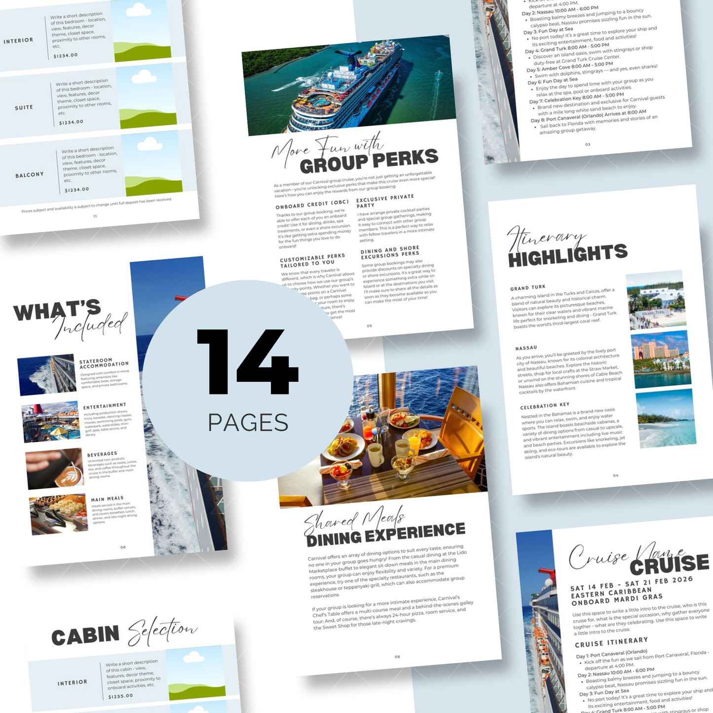 Carnival Cruise Group Booking Canva Template for Travel Agents