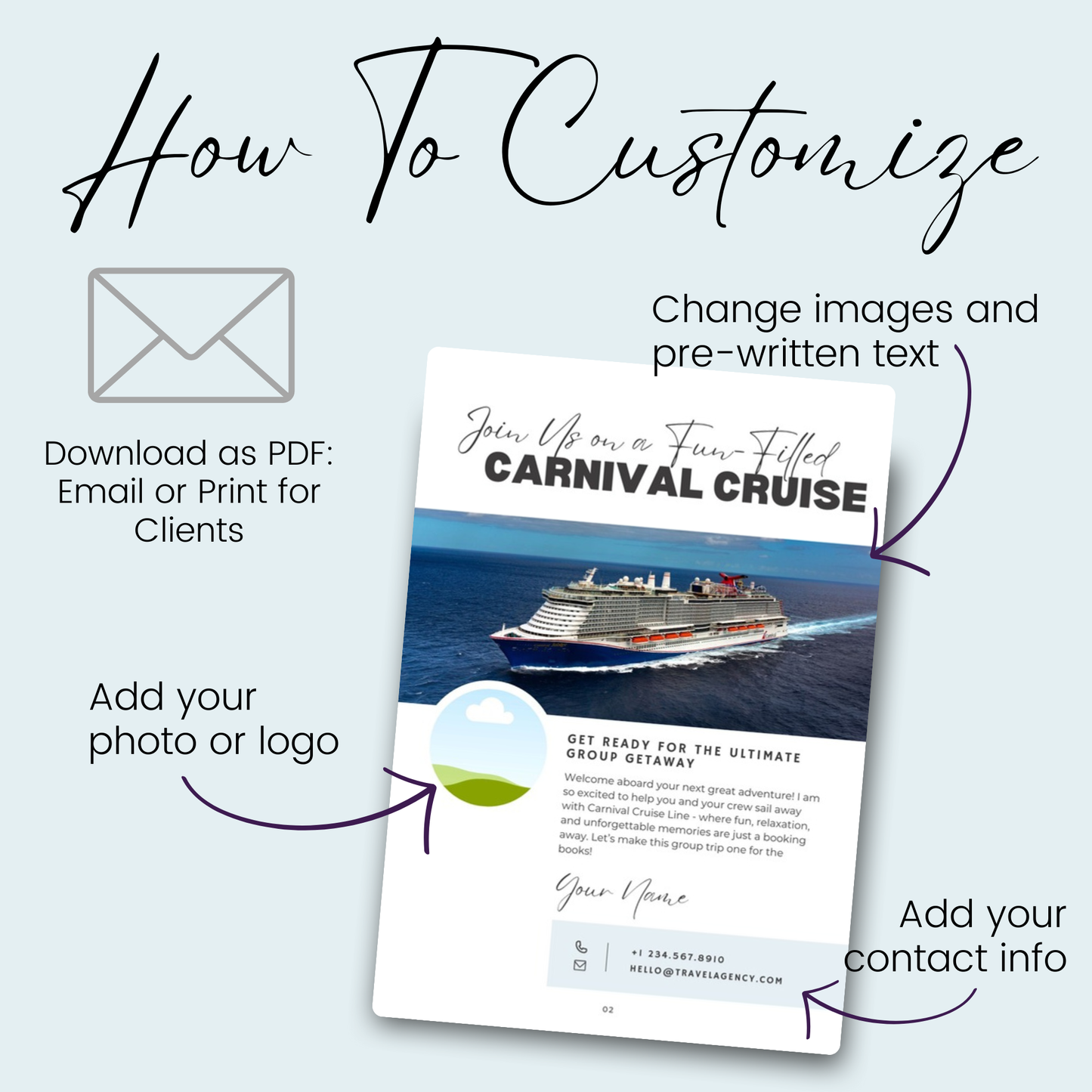 Carnival Cruise Group Booking Canva Template for Travel Agents