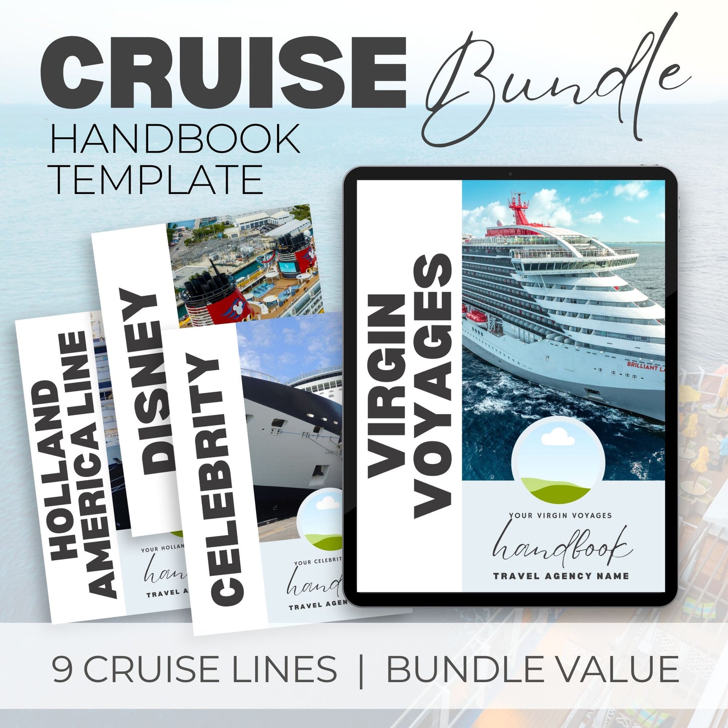 Cruise Handbook Canva Bundle Template - 9 Cruise Lines