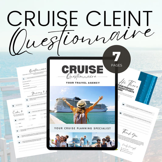 cruise planner, cruise template, travel agent template, travel agent canva, travel agent canva template