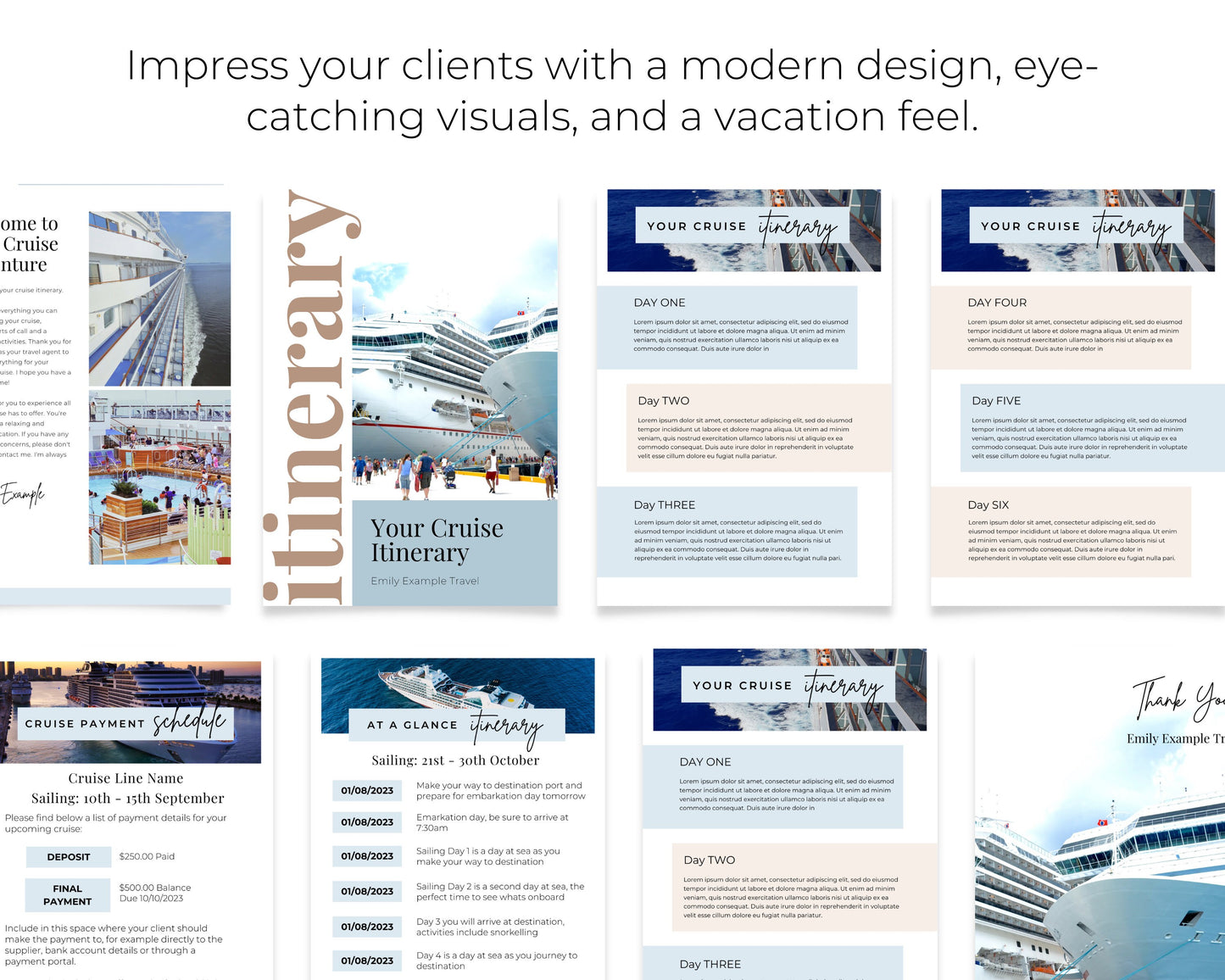 Cruise Specialist Itinerary - Canva Template