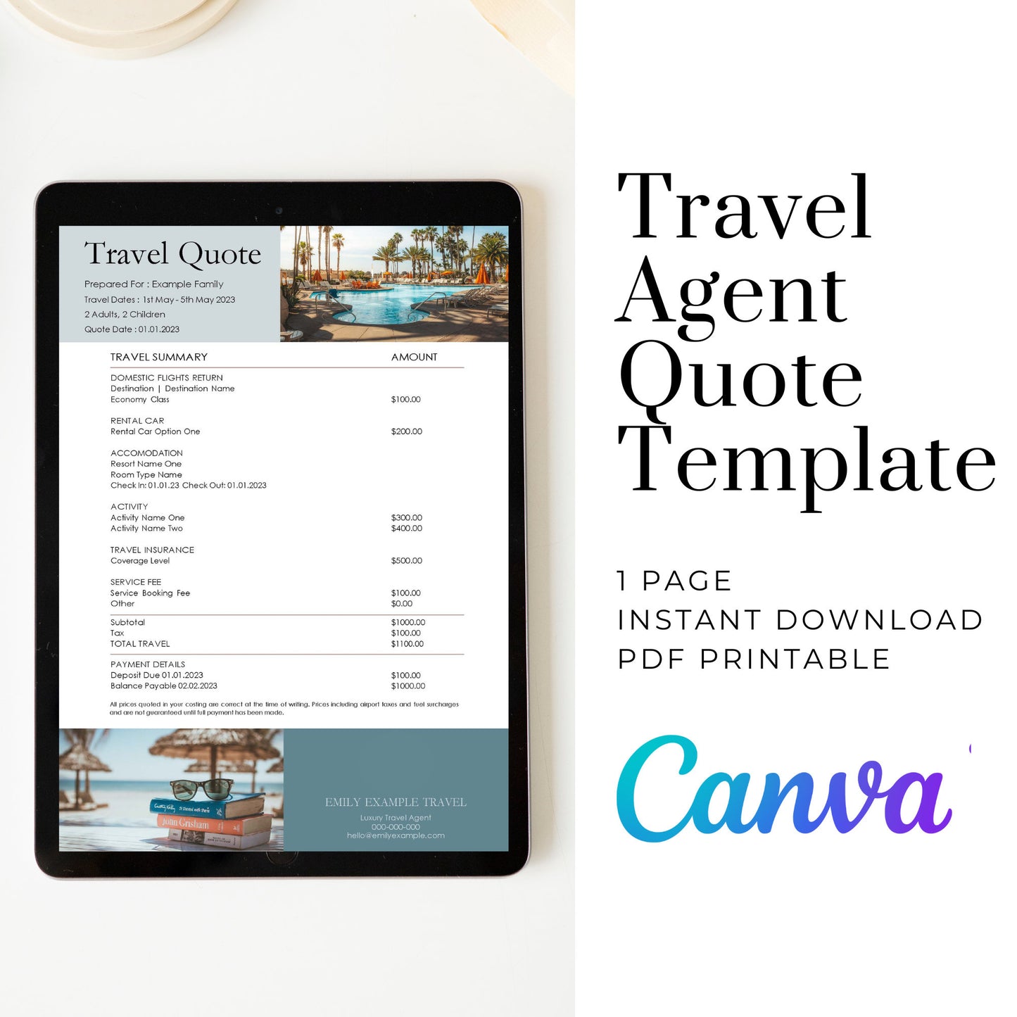 Vacation Quote Canva Template